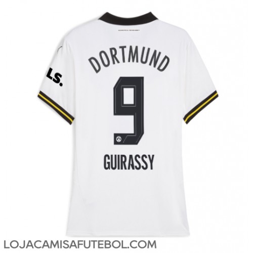 Camisa de Futebol Borussia Dortmund Serhou Guirassy #9 Equipamento Alternativo Mulheres 2024-25 Manga Curta